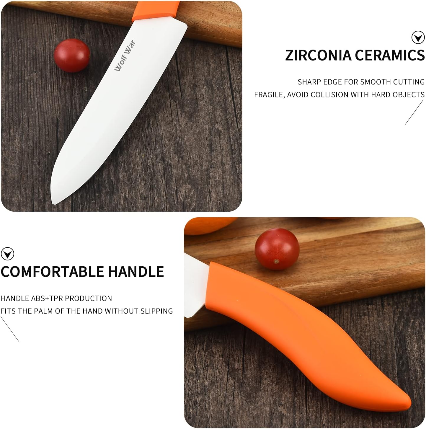 4-teiliges buntes Keramikmesser Set inkl. Sparschäler und Klingenschutzhüllen, Weiss