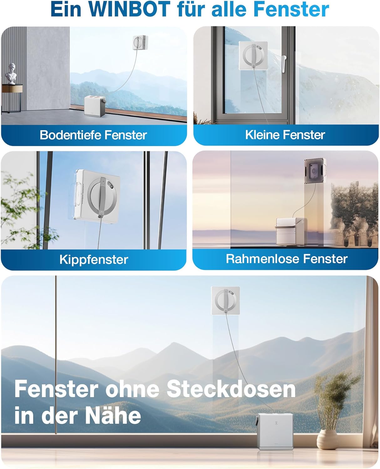 Winbot W2 Omni Fensterputzroboter mit Multifunktionsstation, W2 OMNI
