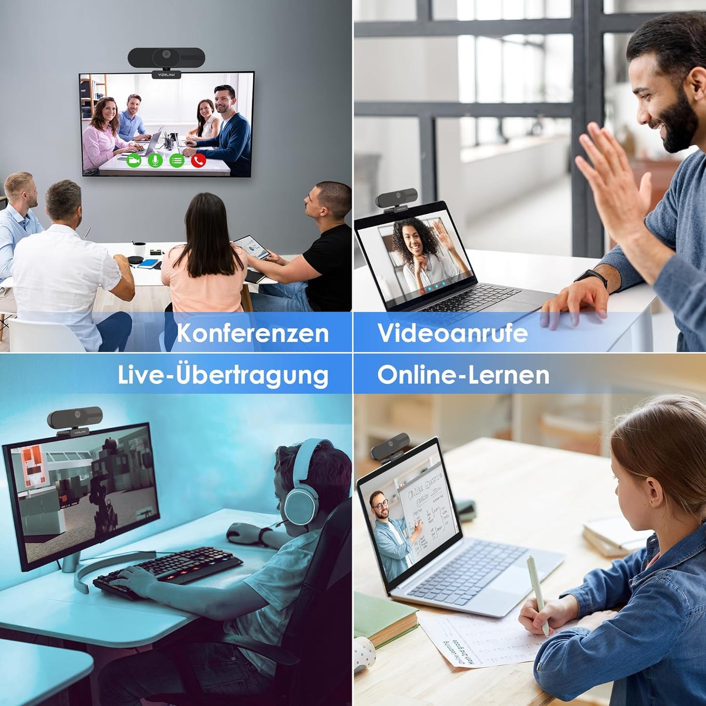 V21 4K Webcam mit Mikrofon und Lautsprecher, V21 4K