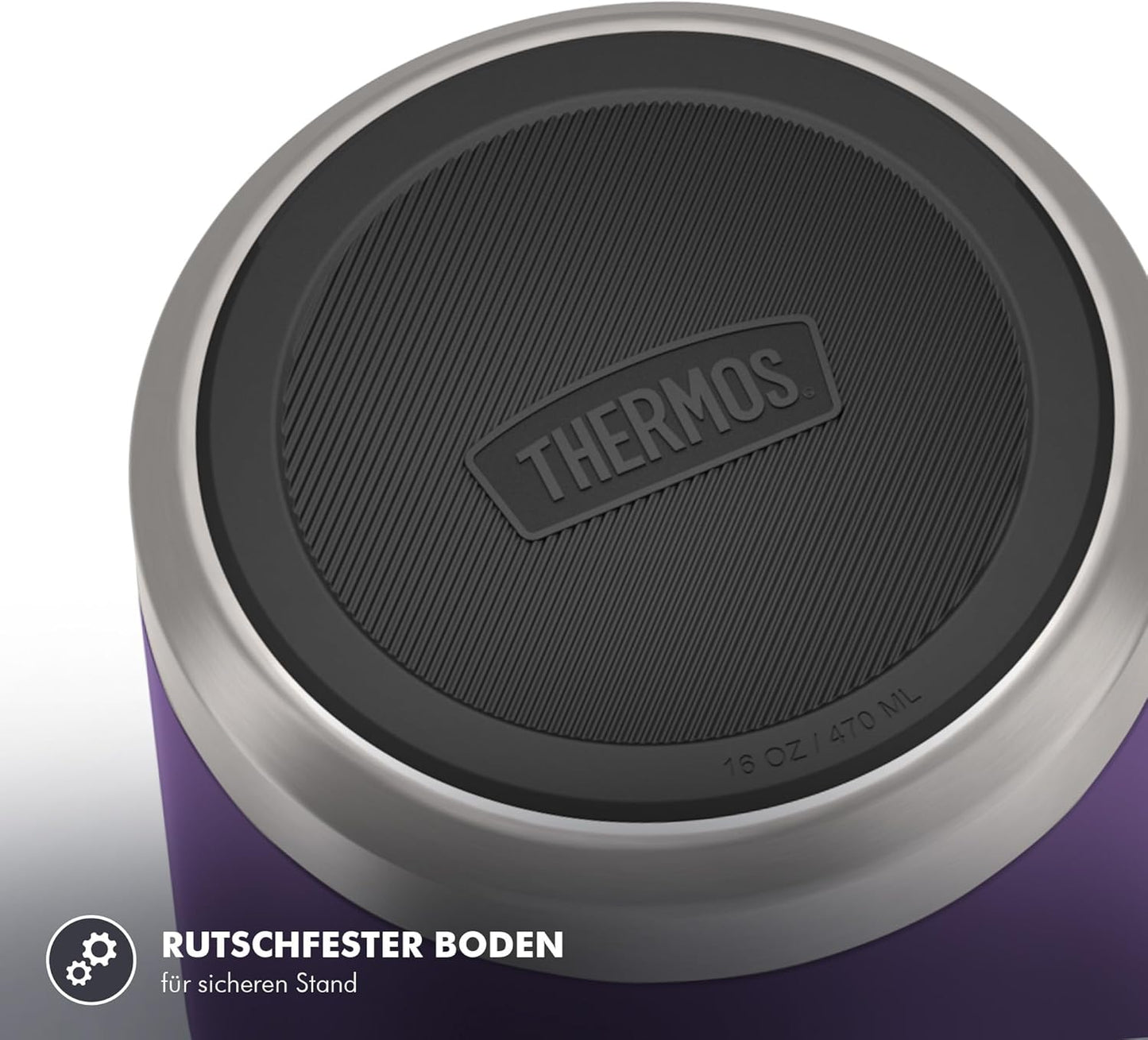 Thermobehälter Icon mit klappbarem Löffel, Plum Mat 0,47 l