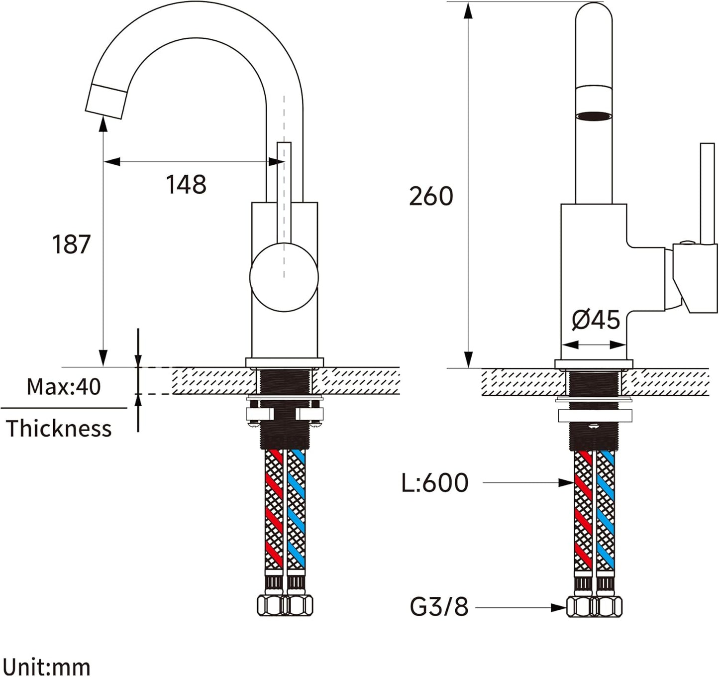 B6655-1010 Waschtischarmatur, Chrom
