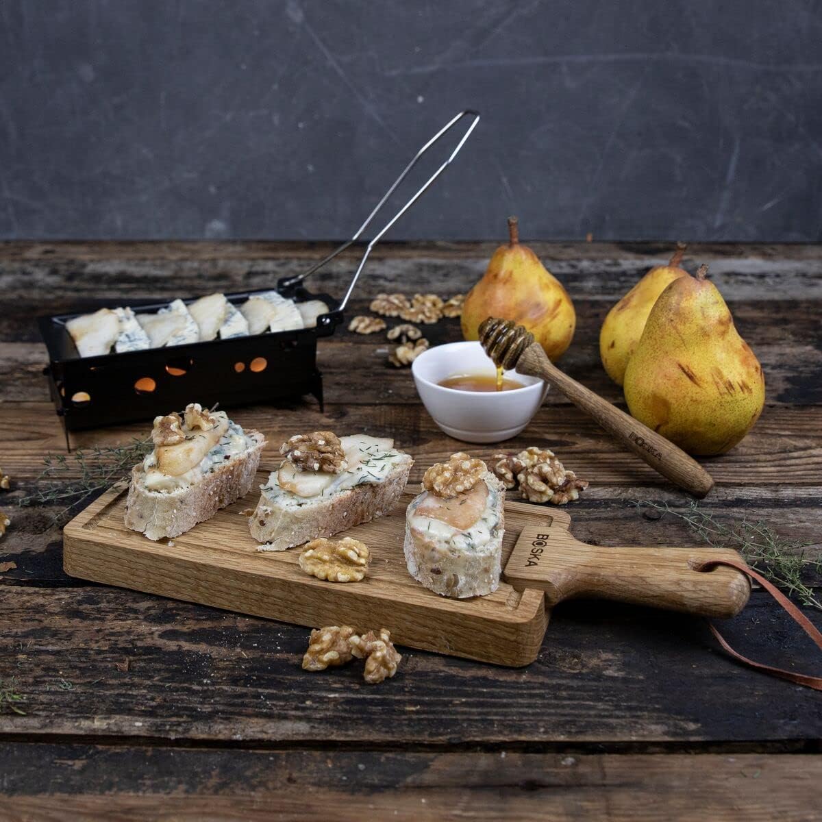 Mini-Raclette-Set für 2 Personen mit Teelichtern, Edelstahl