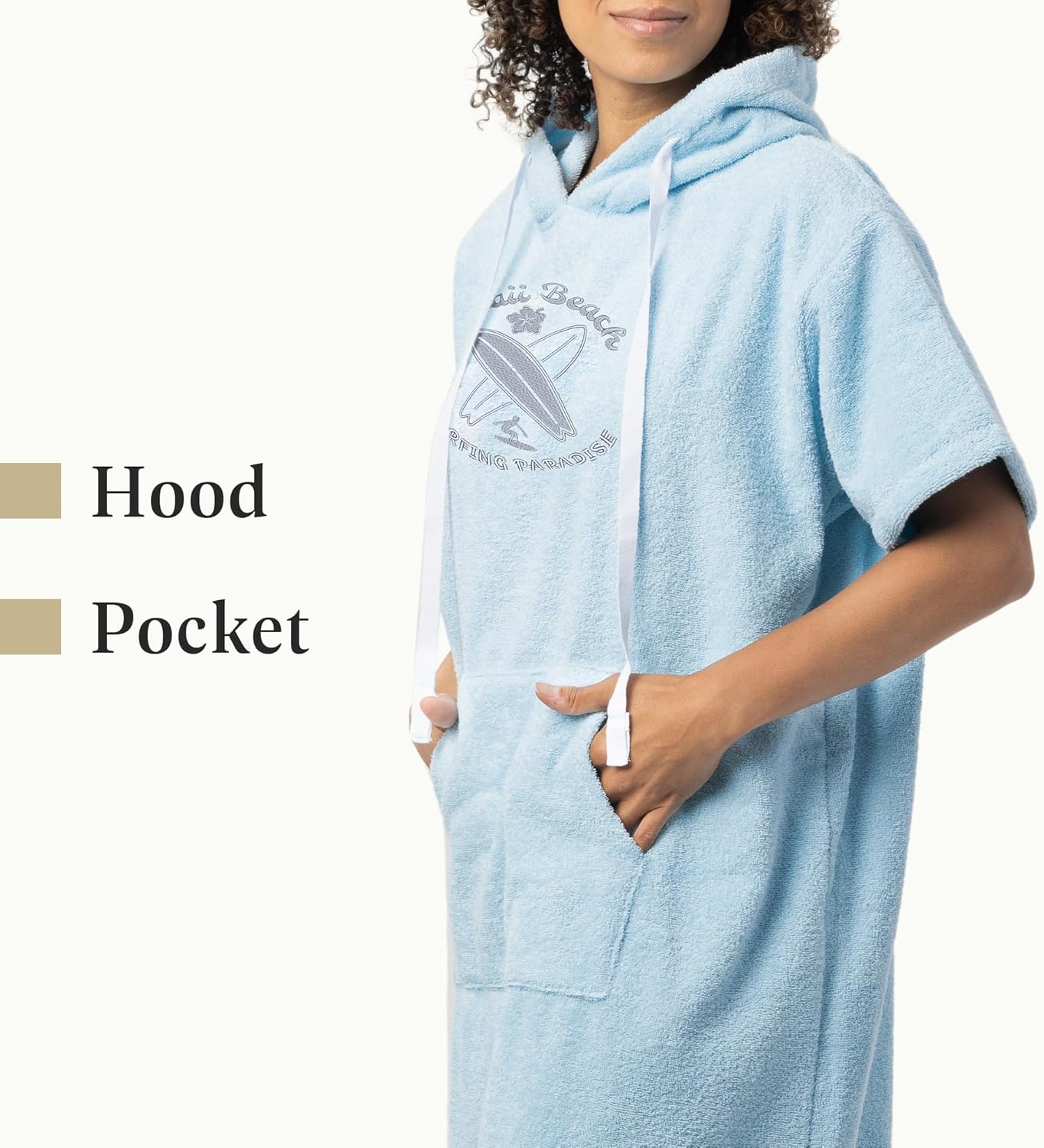 Badeponcho Unisex, L-XL Hellblau