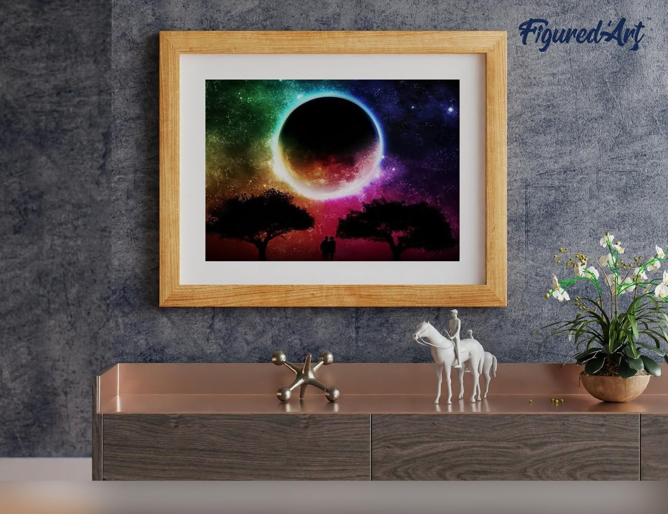 Malen Nach Zahlen Set Mond, Farbiger Mond 40x50cm Mit Keilrahmen (nicht gespannt)