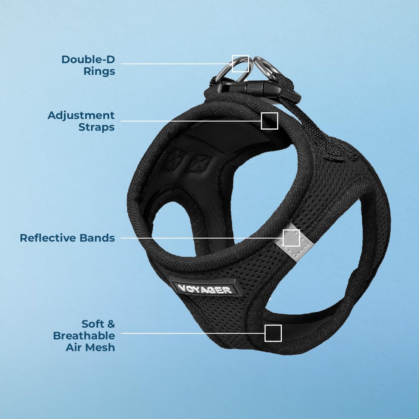 Step-In Air Hundegeschirr, L (Chest: 18 - 21 1Black Base