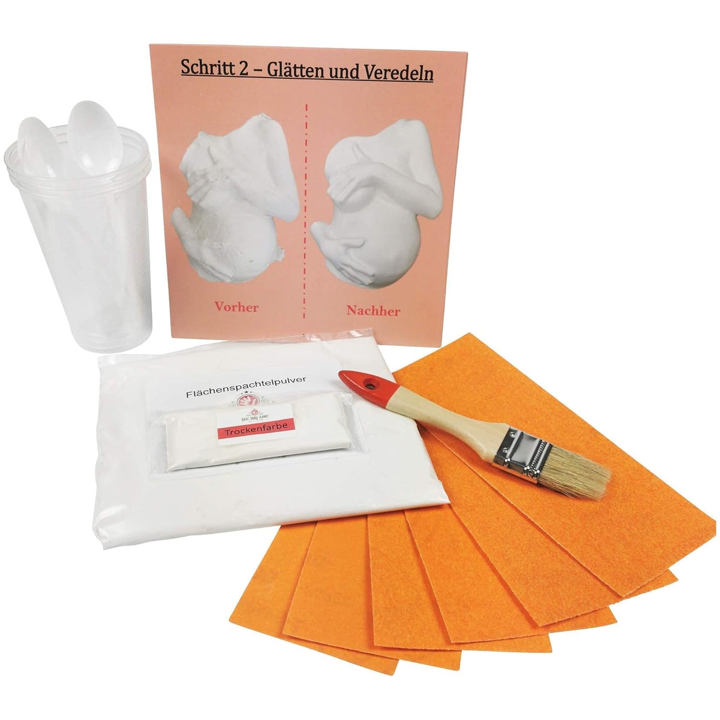 Babybauch Gipsabdruck Komplettset mit Veredelung
