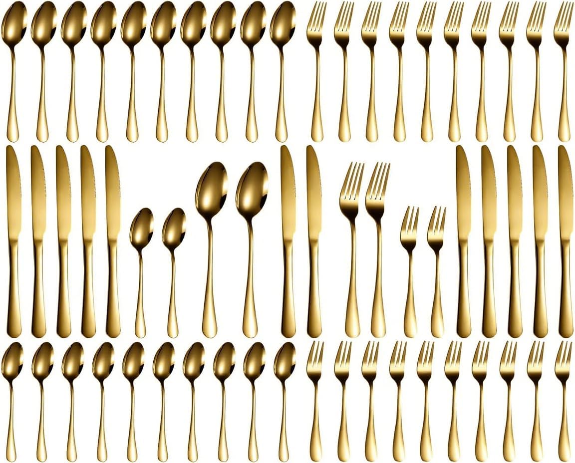 Besteckset für 12 Personen, 60 Stück/Gold