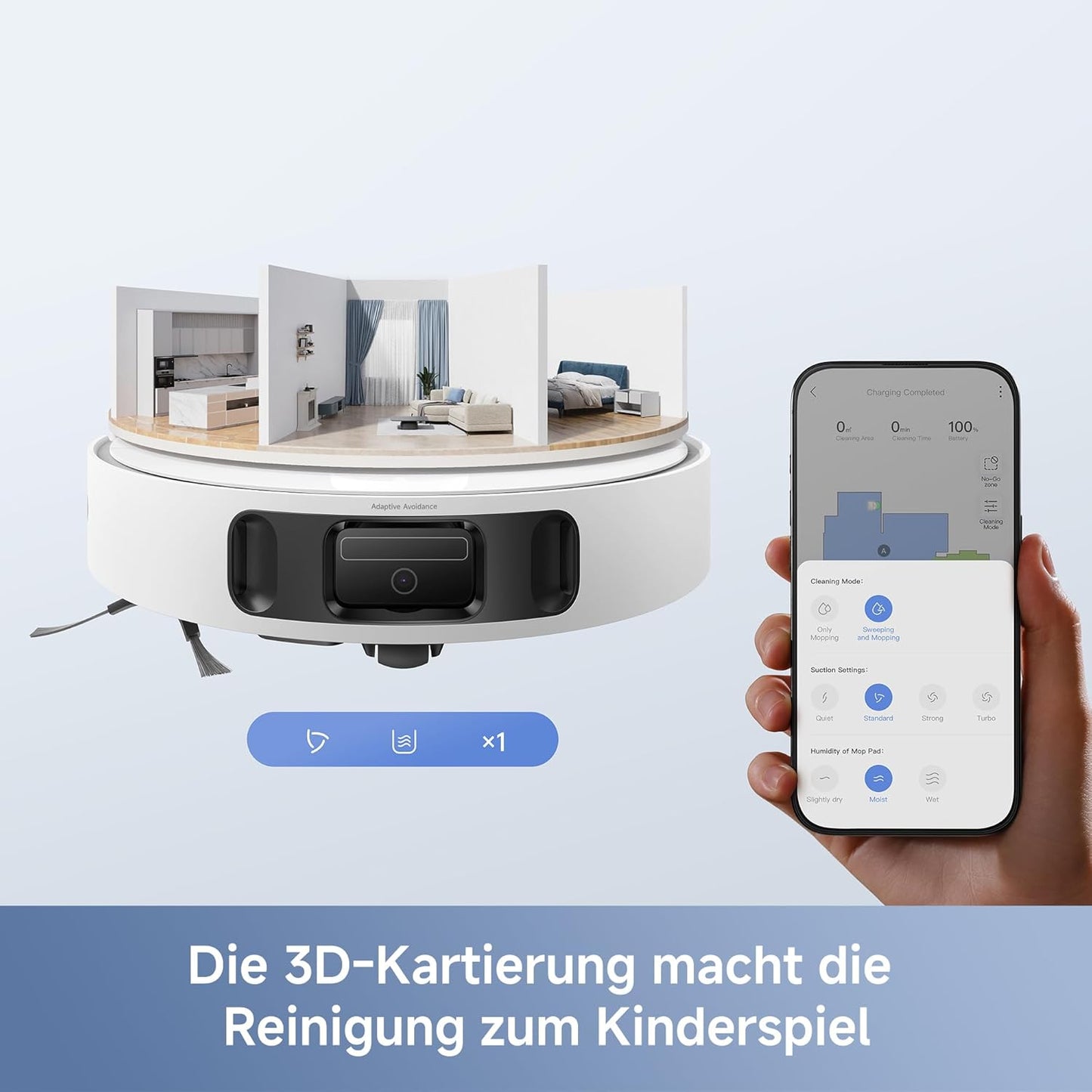 E40 Ultra Saugroboter mit Wischfunktion und Automatik-Station, E40 Ultra