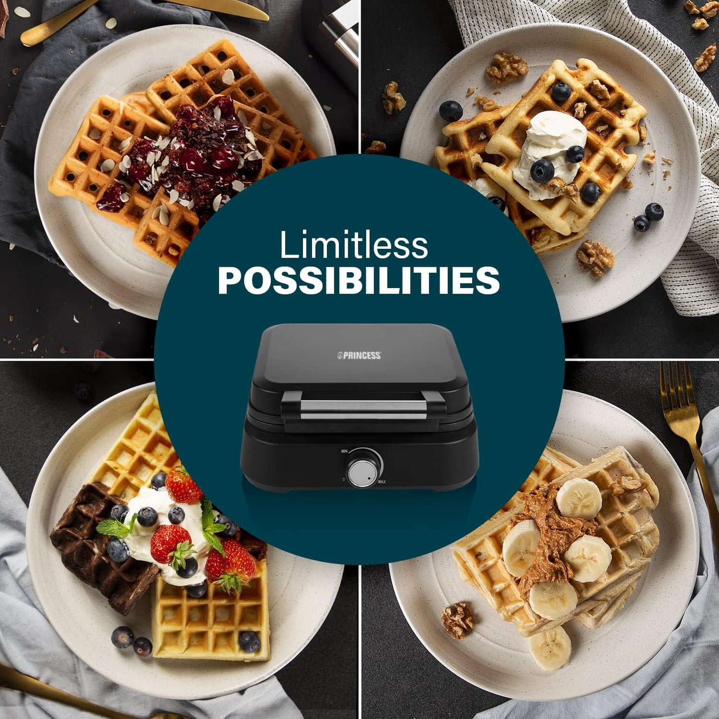 Deluxe - Waffeleisen für Belgische XXL Waffeln, Belgische XXL Waffeln