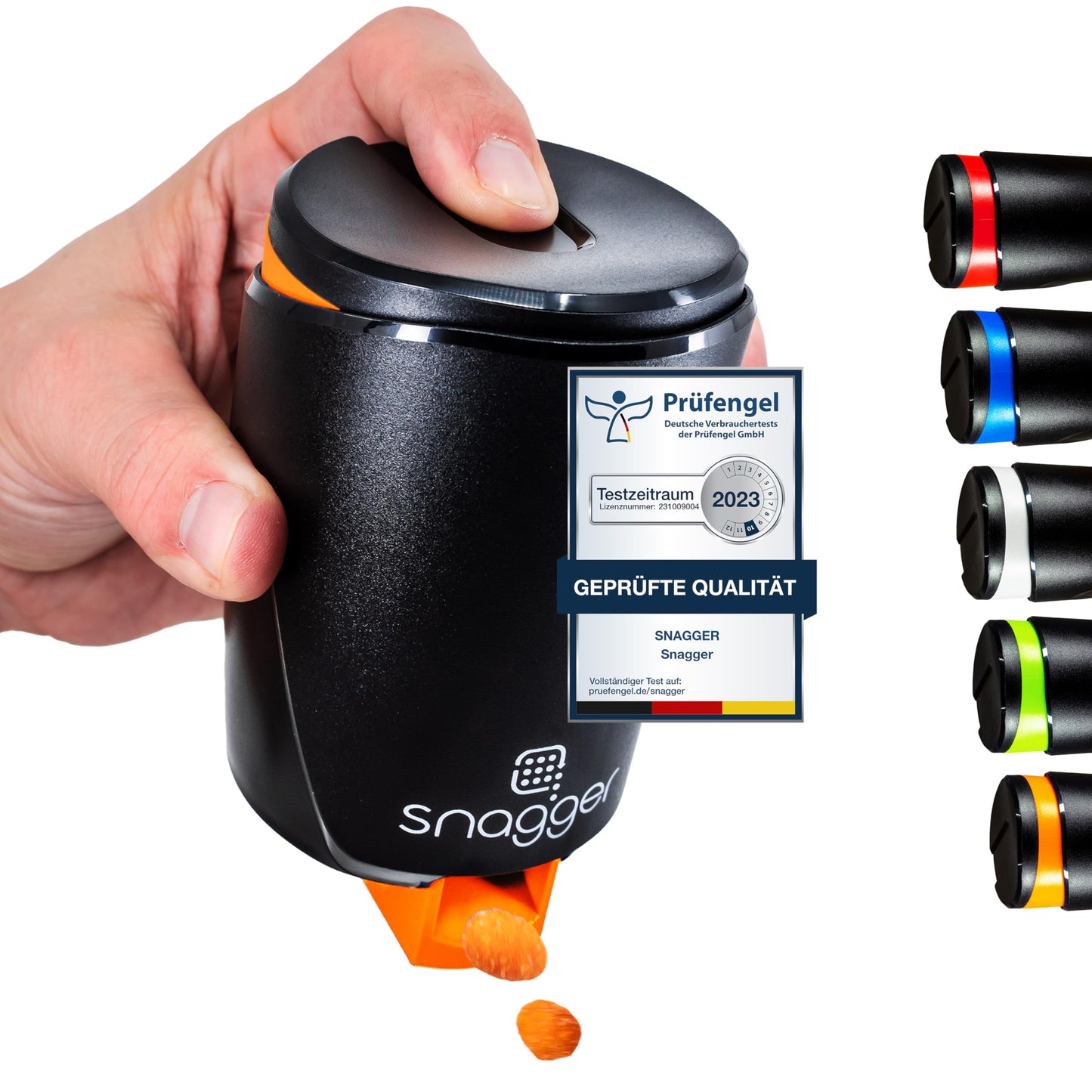 Snackspender für saubere Hände beim Snacken, Orange