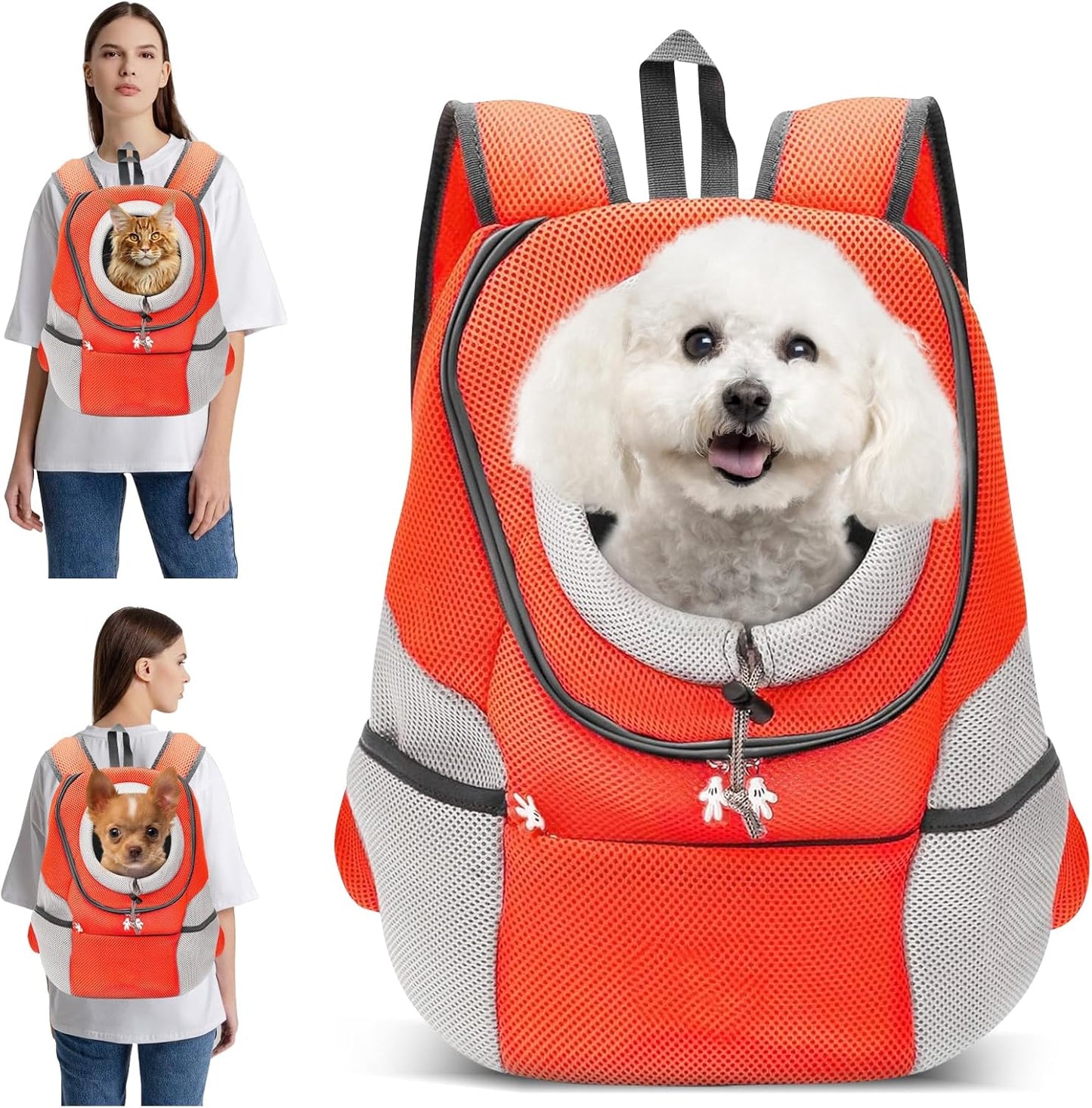 Haustier-Rucksack bis 4,4 kg, L bis zu 4,4 kg Orange