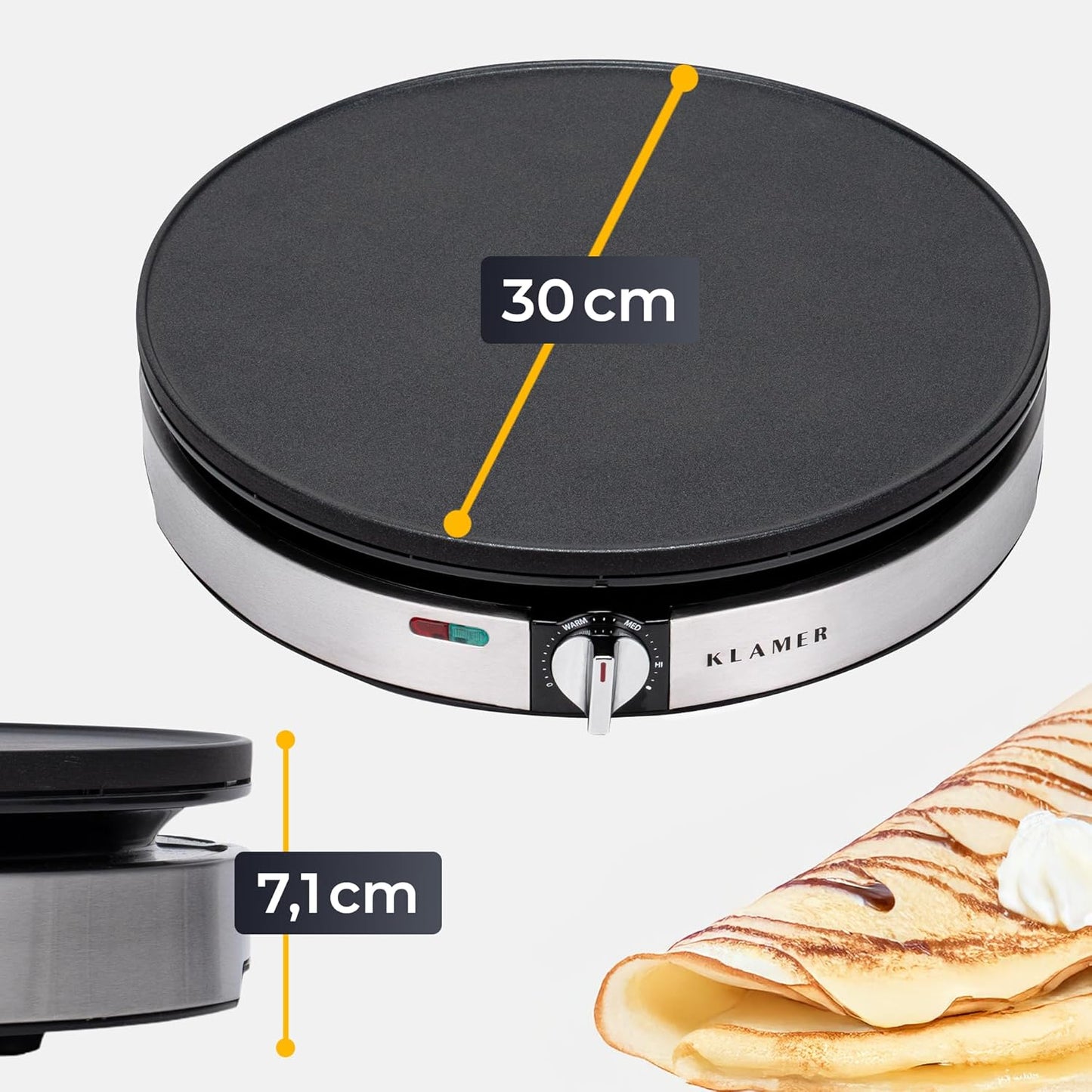 Crepes Maker mit 30cm antihaftbeschichtetem Eisen, Classic 1400