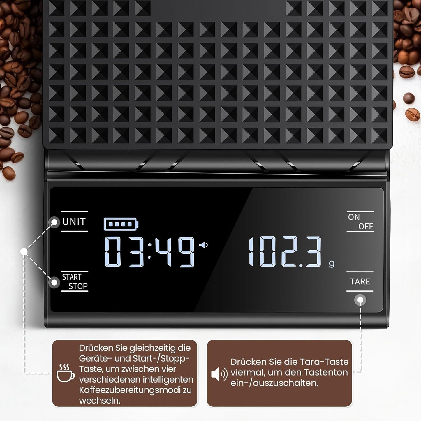 Digitale Kaffeewaage mit Timer