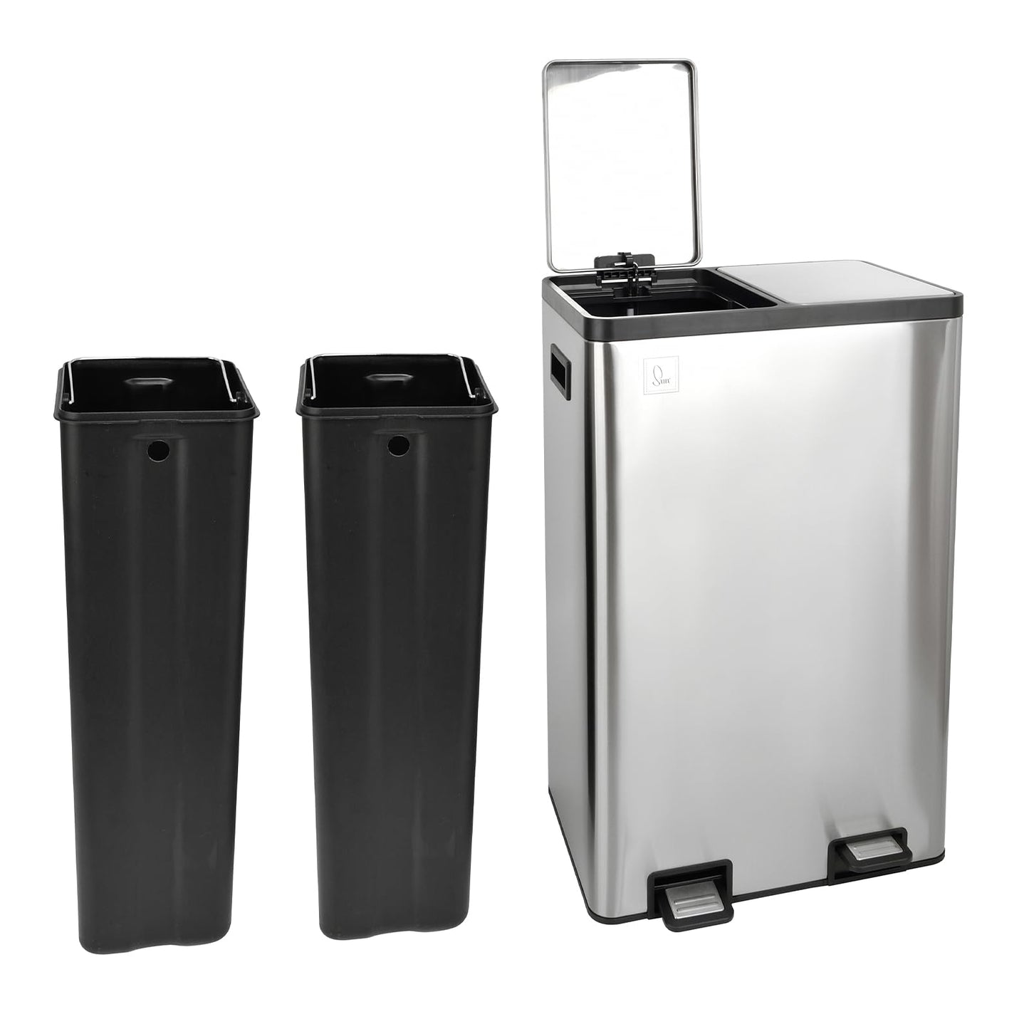 TMH2X30 Mülltrennsystem mit Softclose-Pedalen, Silber TMH2X30