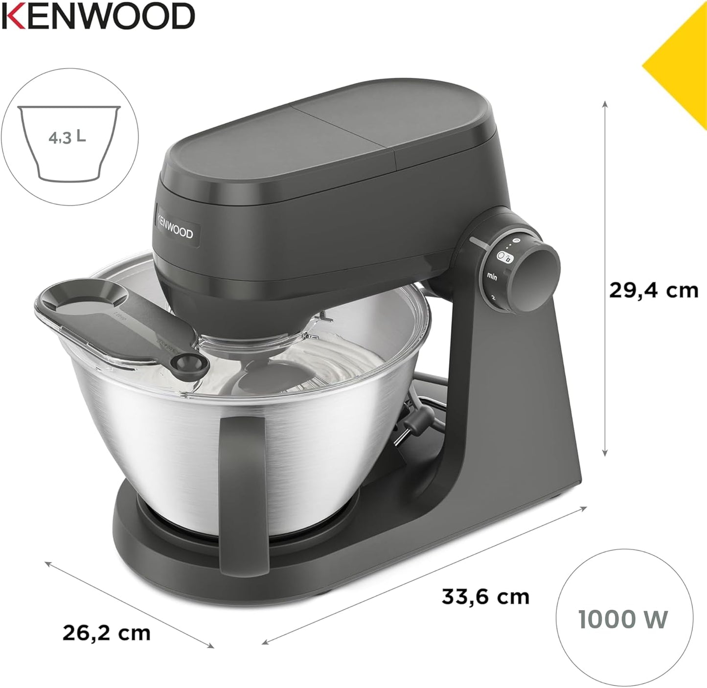 Multi Tasker Küchenmaschine KHC30.050GY mit Standmixer & Food Processor, Grau