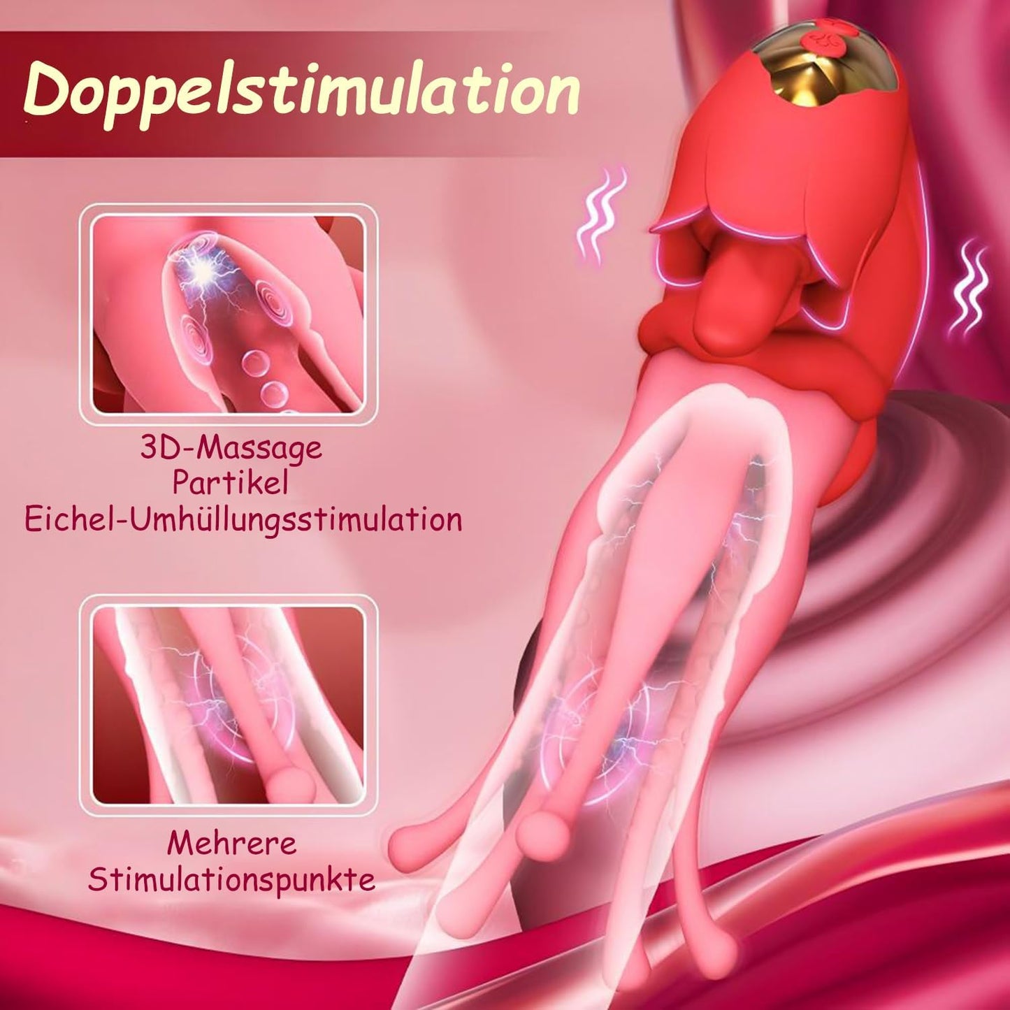 Rosen Zungenvibrator mit 7 Modi
