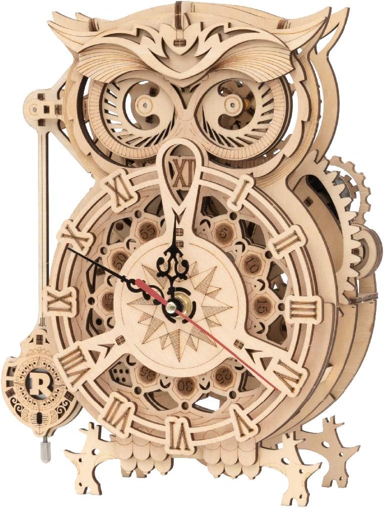 3D Holzpuzzle Owl Clock LK503, Owl Uhr