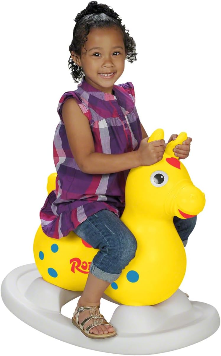 Rock’n’Rody Hüpf- & Schaukelpferd mit Pumpe, Gelb