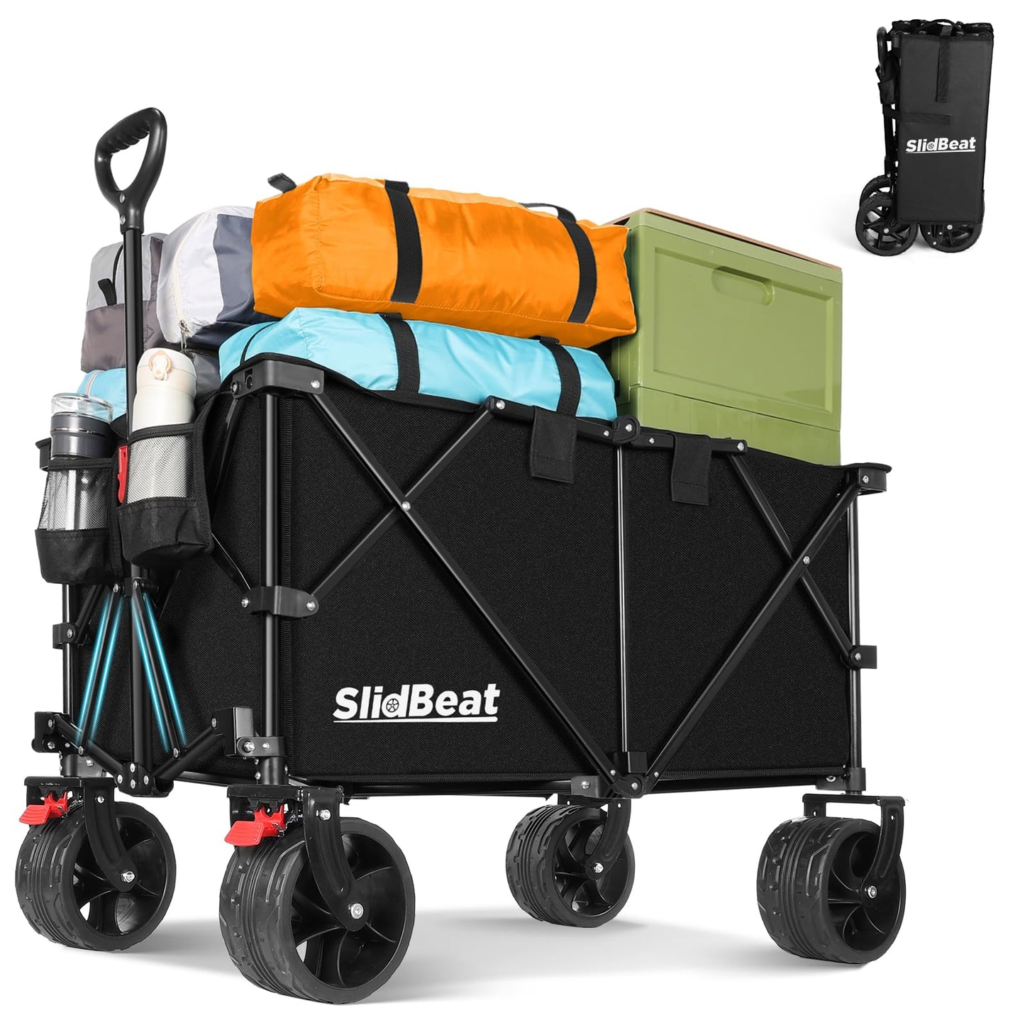 Faltbarer Bollerwagen, Schwarz XXL