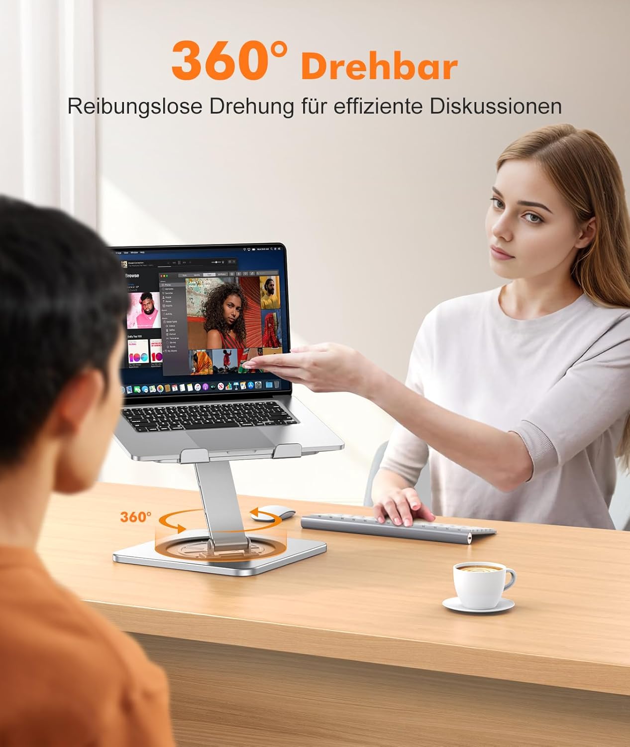 Laptop-Ständer mit 360° Drehteller
