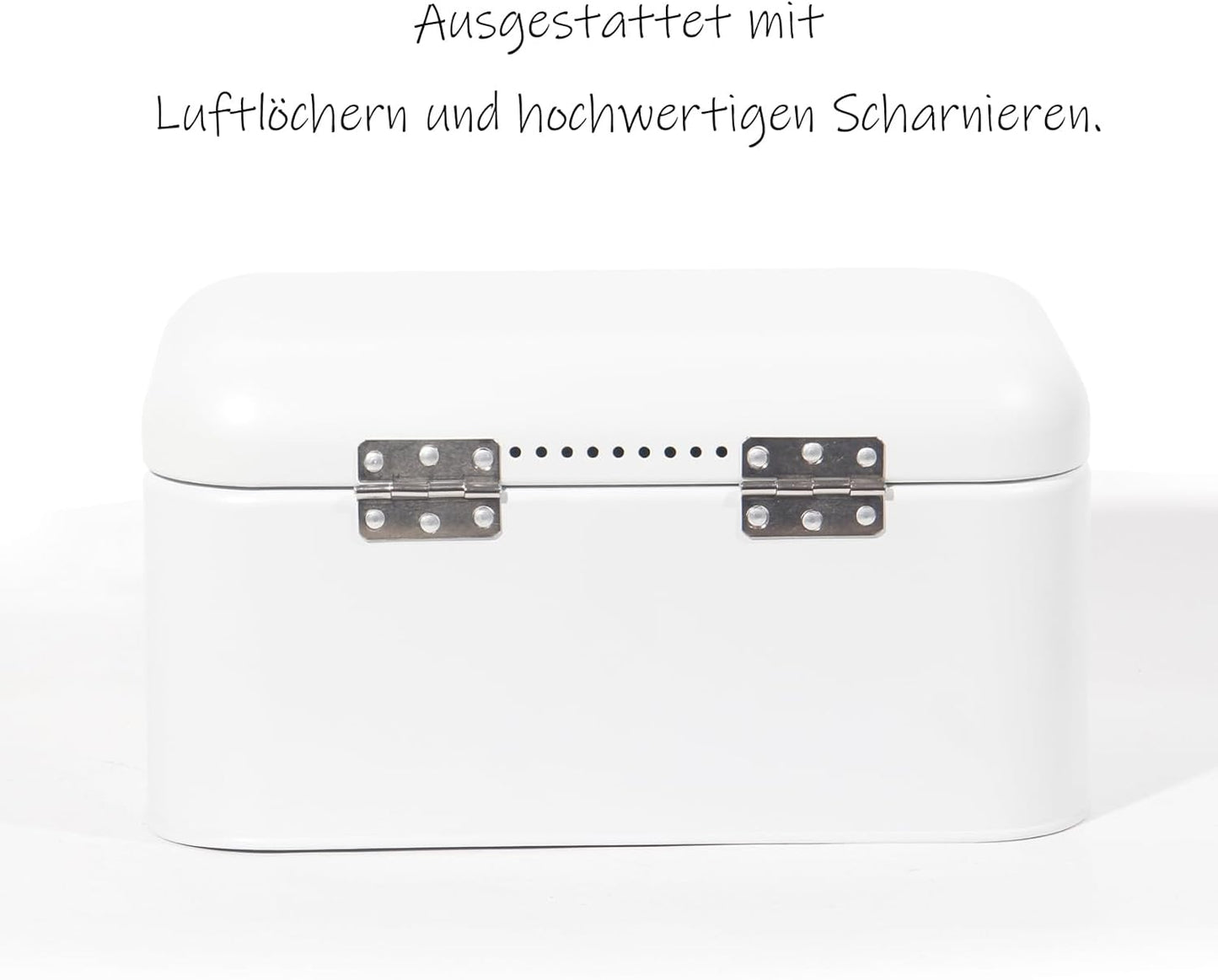 Brotkasten aus Metall, Weiß-30cm
