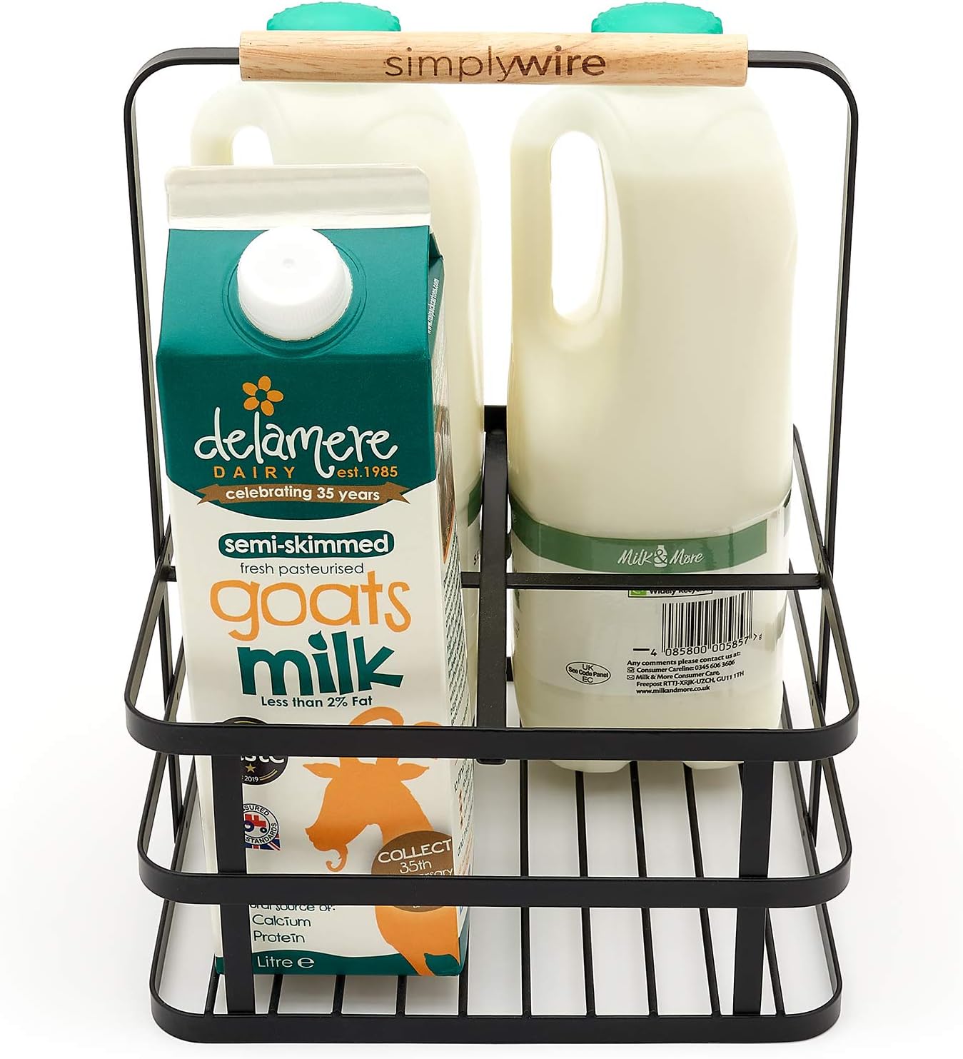 Milchflaschenhalter im Retro-Design für 4 Flaschen