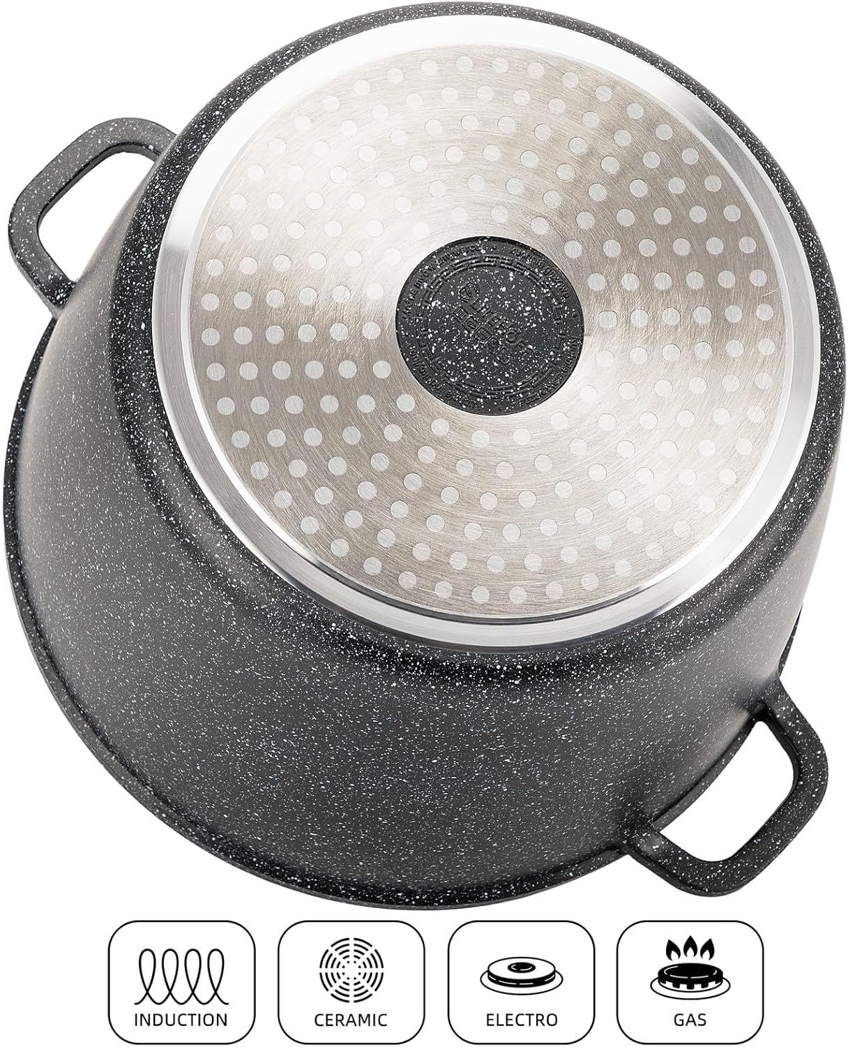 Kochtopf aus Aluminiumguss, Schwarz 10L Ø 28 cm