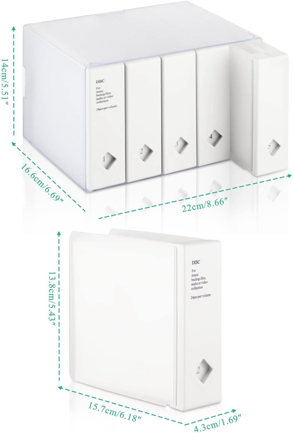 CD|DVD|Blu-ray Aufbewahrungsboxen, Weiss