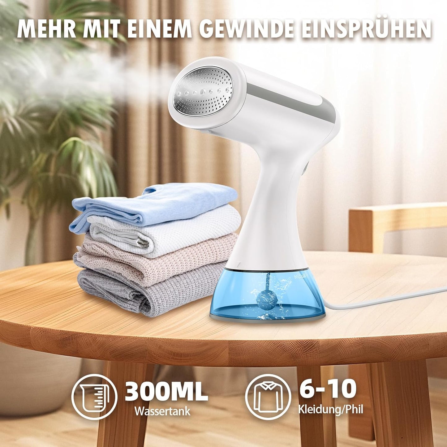 Dampfglätter mit abnehmbarem Wassertank