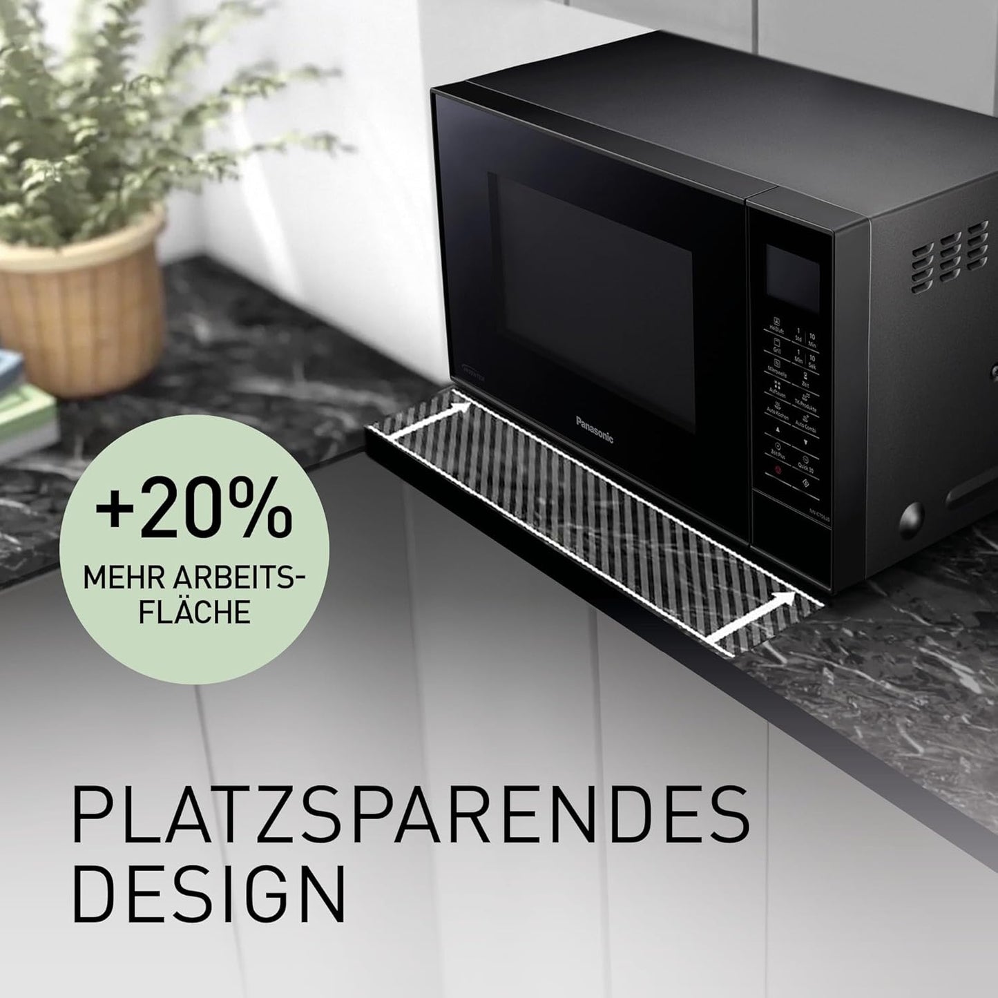 NN-CT56 - Heissluft-Kombi-Mikrowelle im Slim-Design, Schwarz