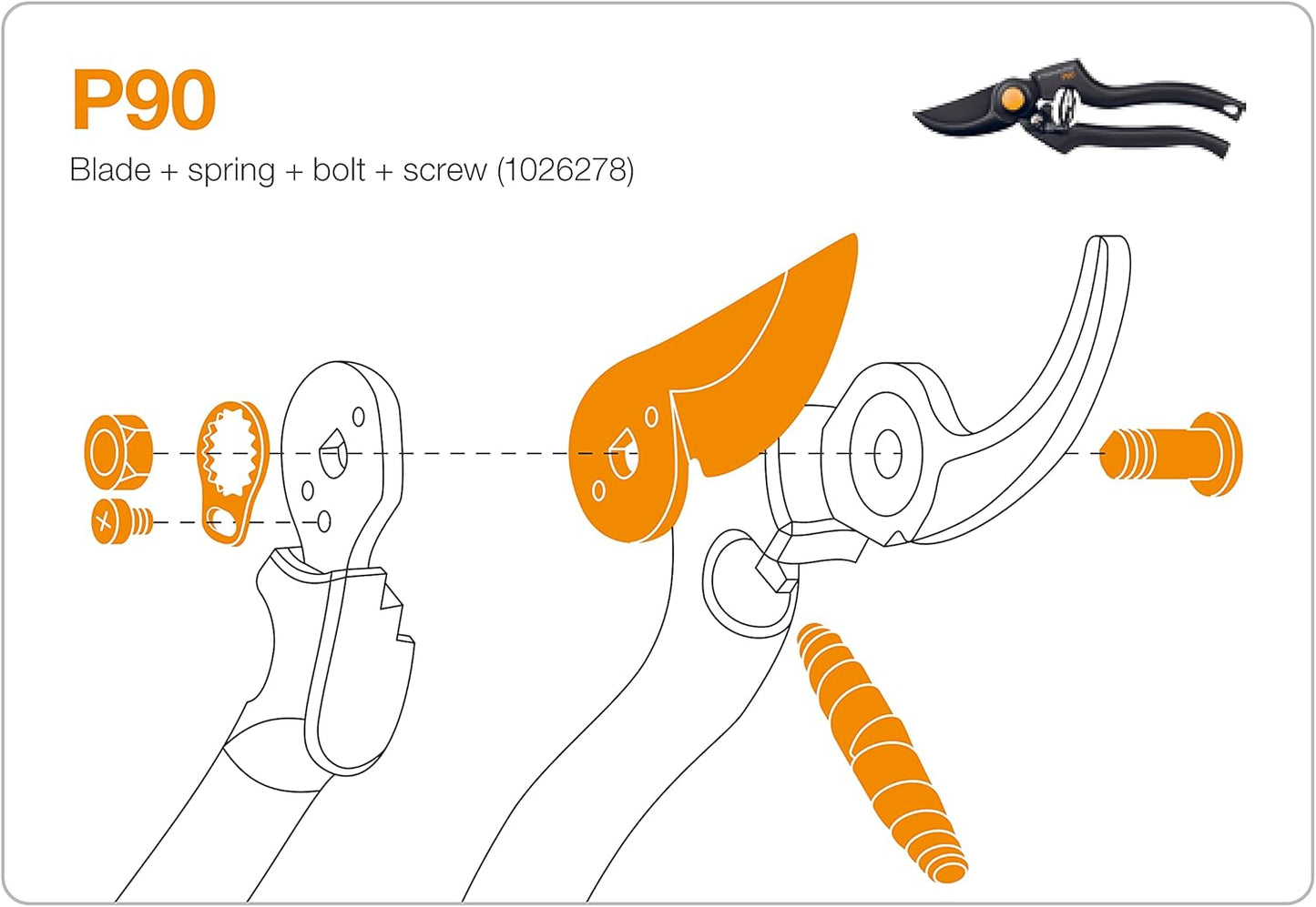 Ersatzteile für Bypass Gartenschere Pro P90, Ersatzteile Pro P90