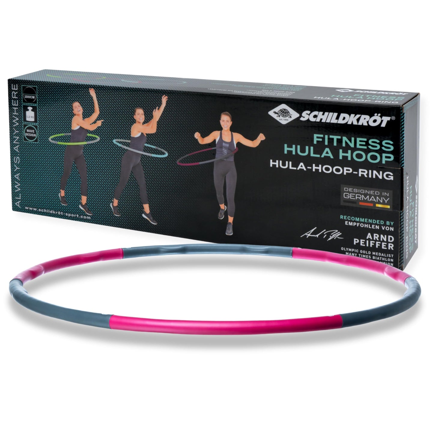 Hula Hoop Reifen, Hula-Hoop Ø100cm, Fuchsia-Anthrazit, 960235 Grau-Berry