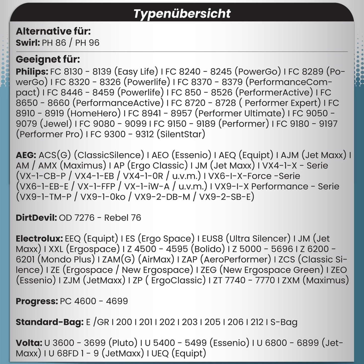 20 Staubsaugerbeutel, kompatibel mit Philips PowerGo