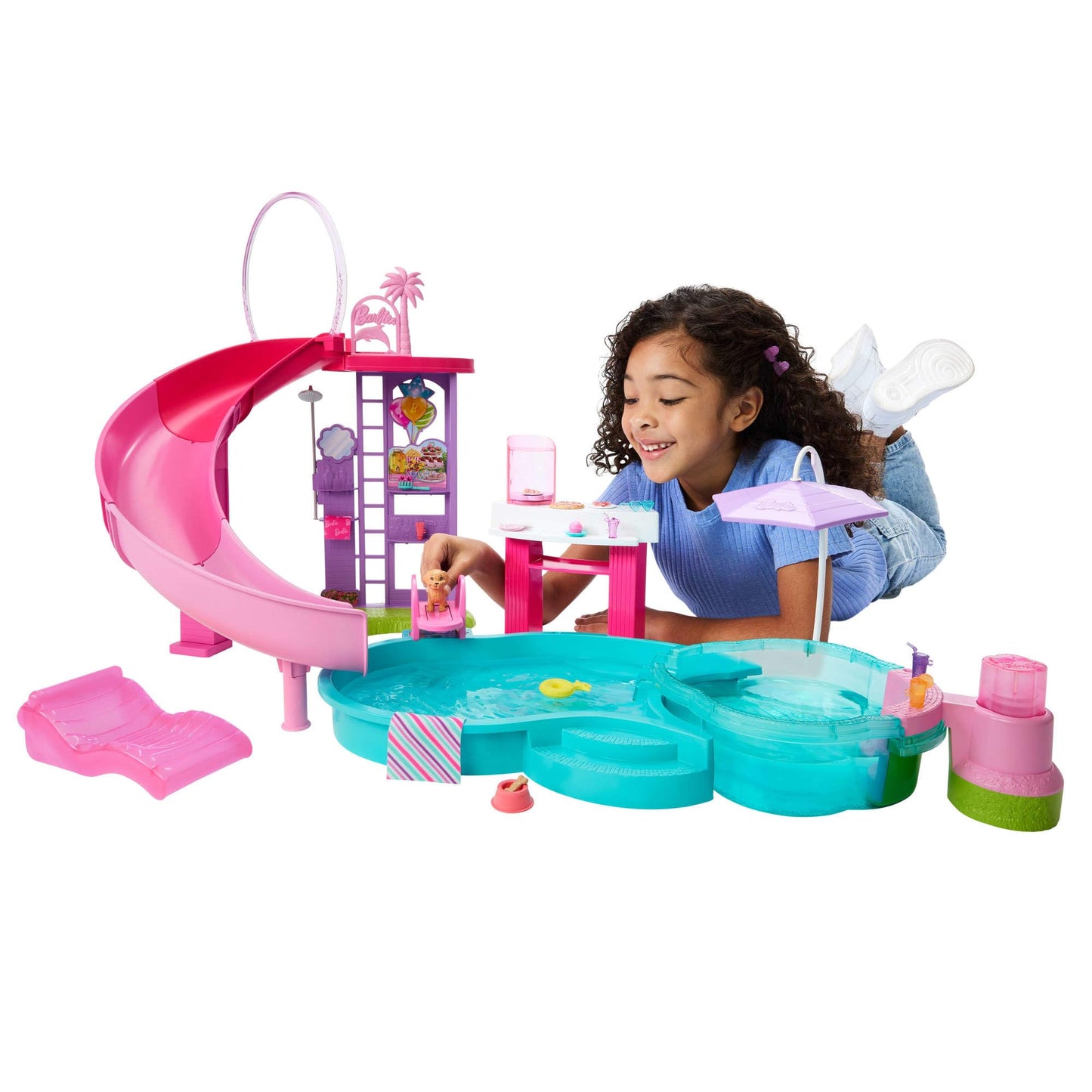 Barbie Traumpool Spielset mit Rutsche und Whirlpool