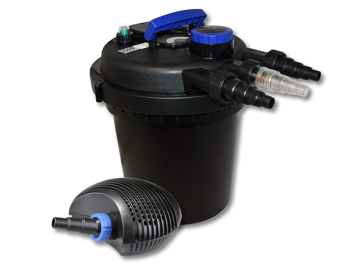 Teichdruckfilter-Set mit UV-C Klärer und Pumpe