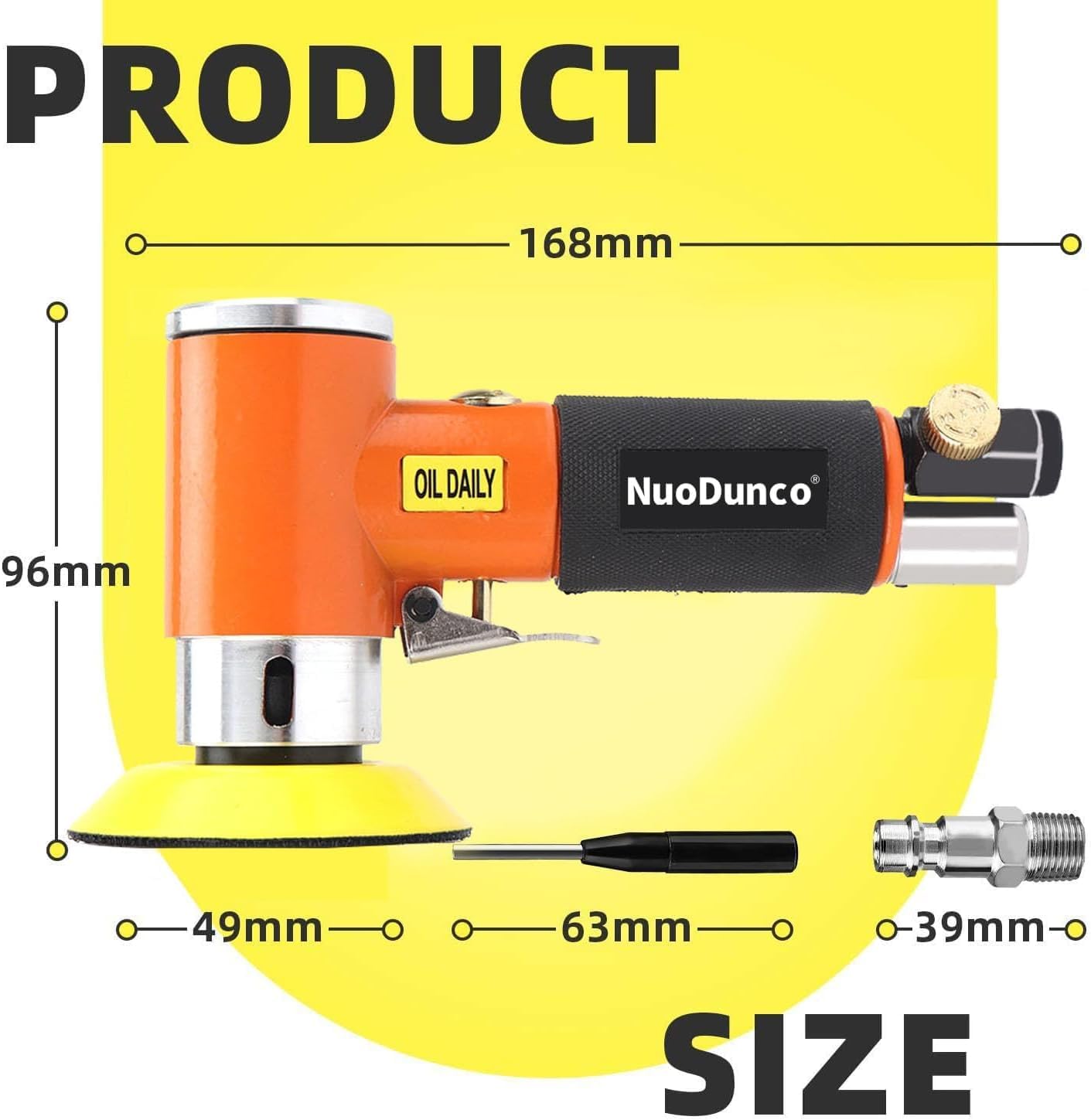 Mini Druckluft-Polierer Set 27-tlg., Orangefarbenes Druckluftschleifset