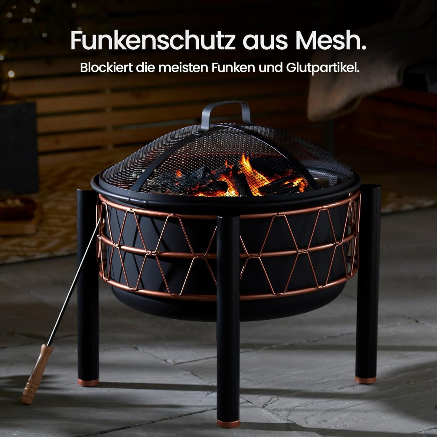 2in1 Feuerschale mit Funkenschutz
