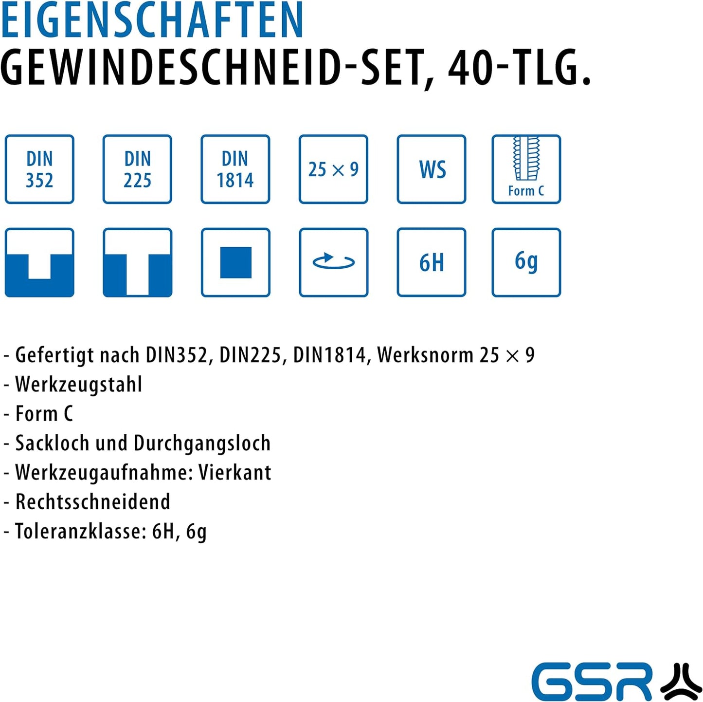 Hand-Gewindeschneider Set, 40-teilig
