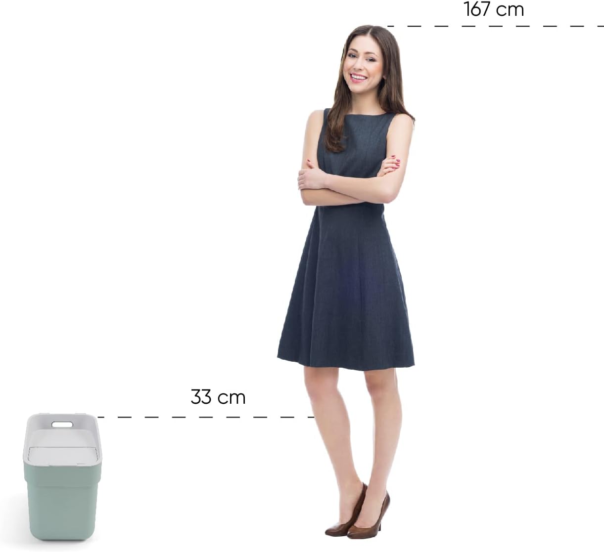 Mülleimer für Wandmonate oder frei stehend, inkl. Müllbeutelhalterung, 20 L Weiss