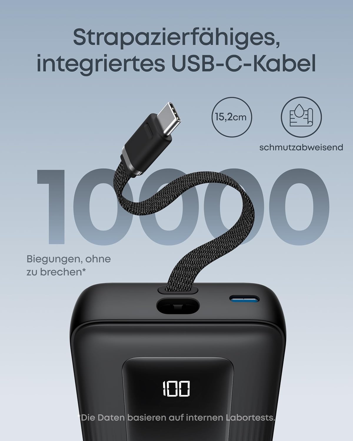 Powerbank A1688 mit USB-C, 1 USB-C Kabel Weiss
