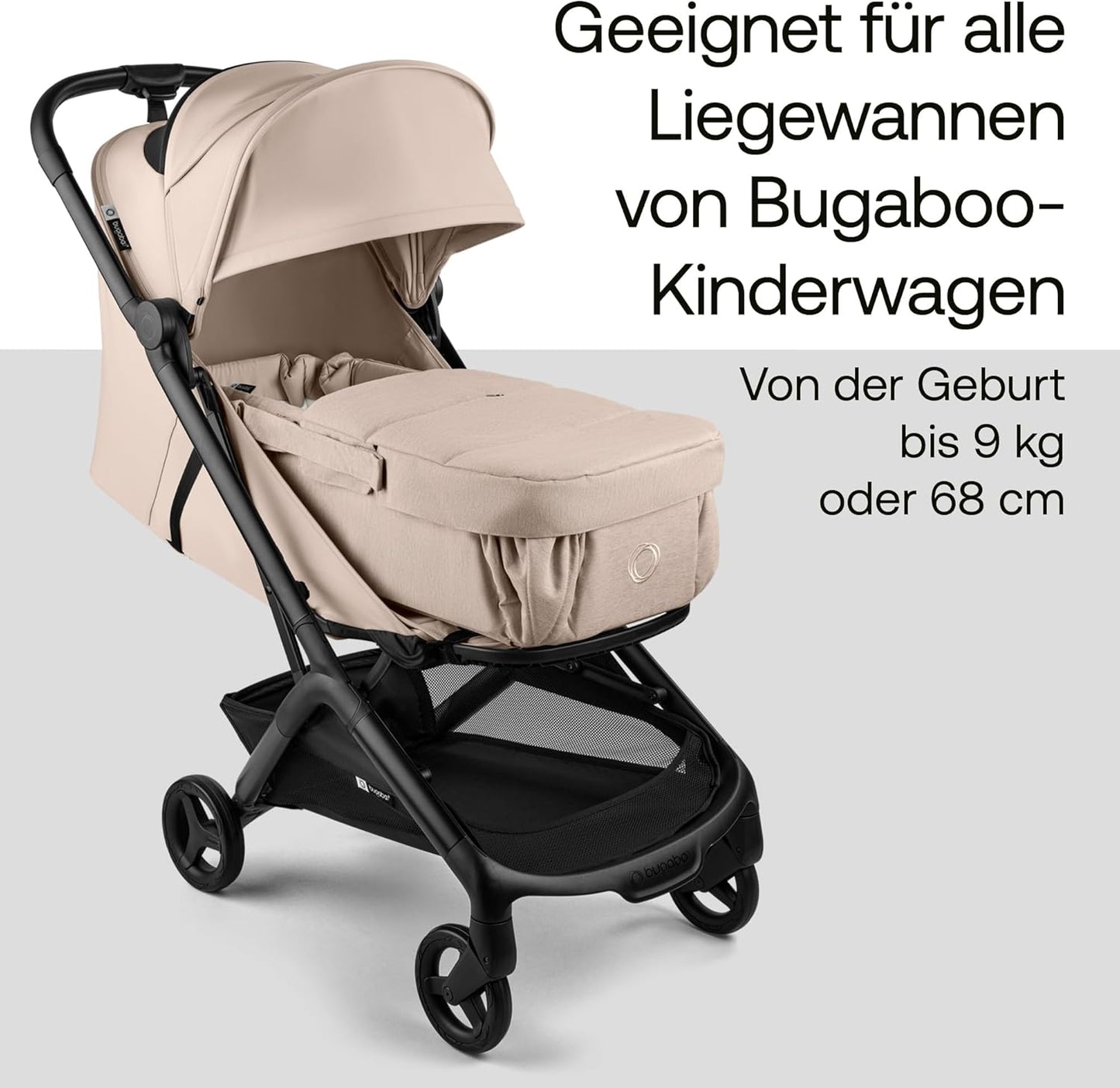 Tragbares Babynest mit Matratze, Desert Taupe