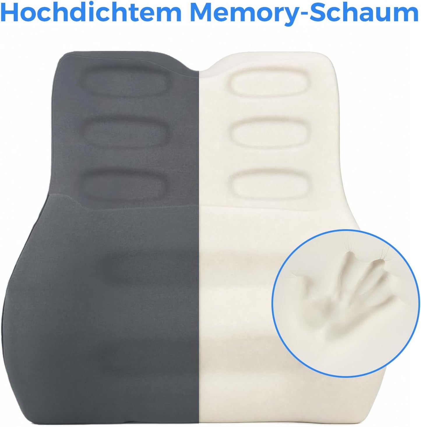 Ergonomisches Lendenwirbelkissen, Grau Memory Foam