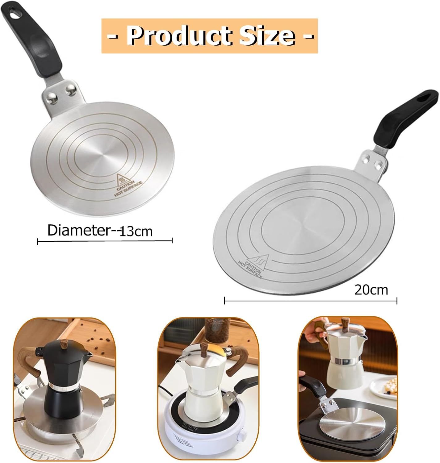 Induktions-Adapterplatte für Espressokocher, 5Inch/13cm