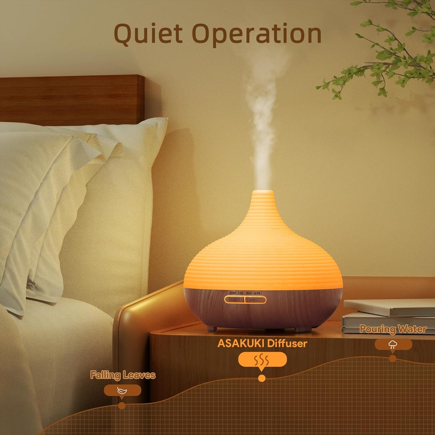 Aroma Diffuser mit LED Licht, Gelb