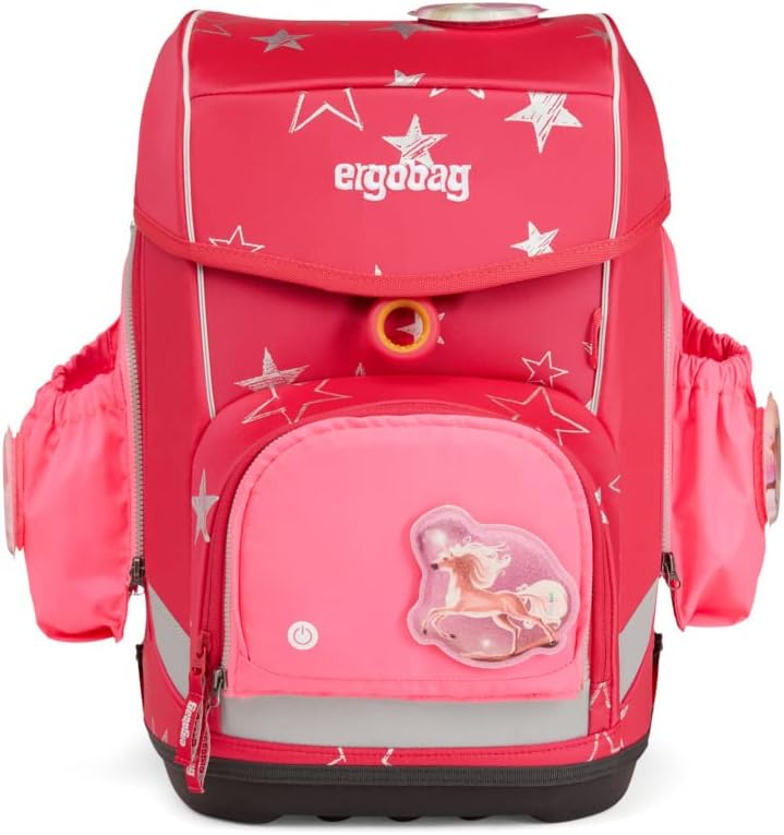 Fluo LED Seitentaschen-Set für Schulranzen, Einheitsgrösse Pink (Rosa)