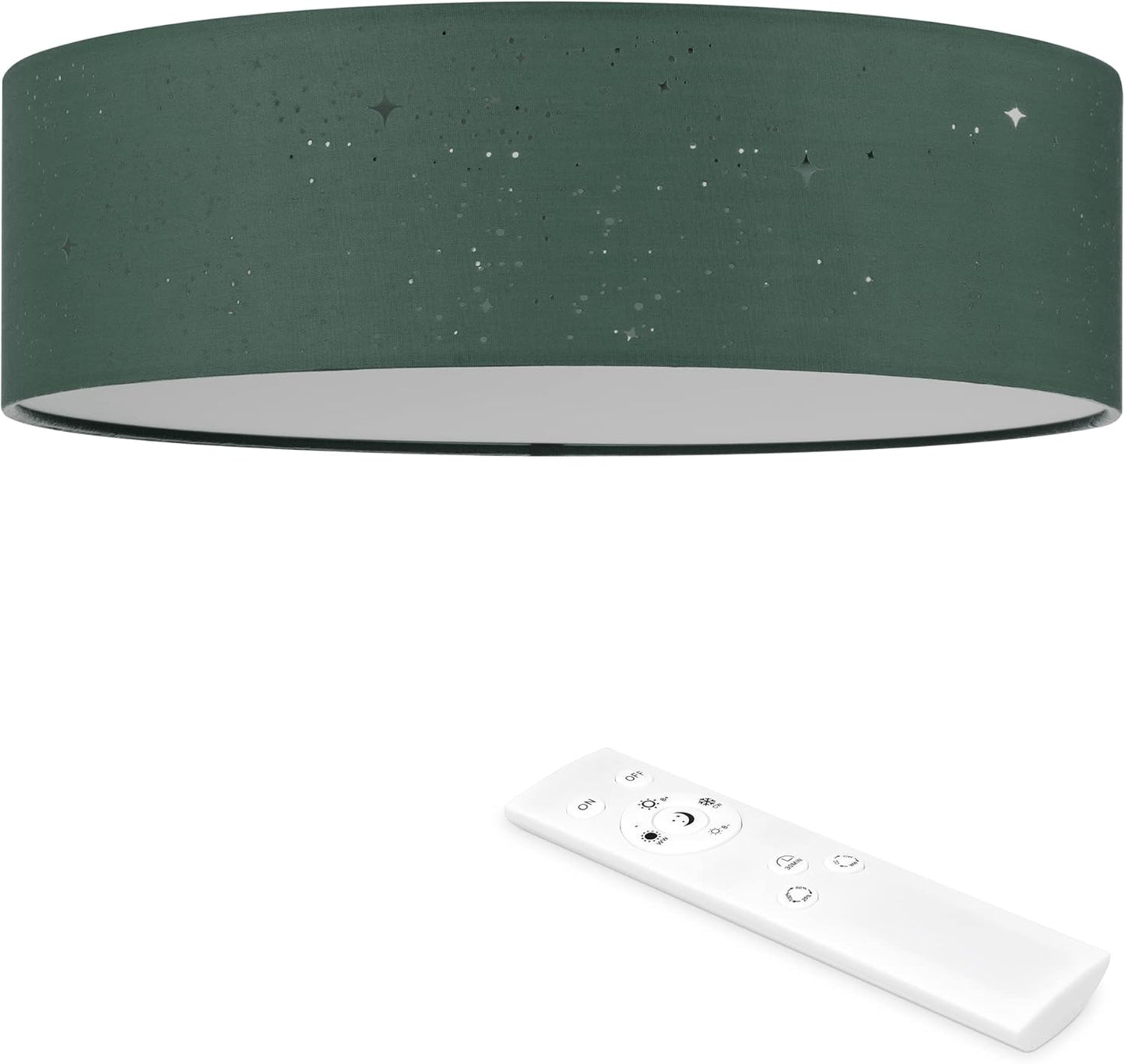 LED Deckenleuchte 40cm, dimmbar mit Fernbedienung, 40cm Dunkelgrün