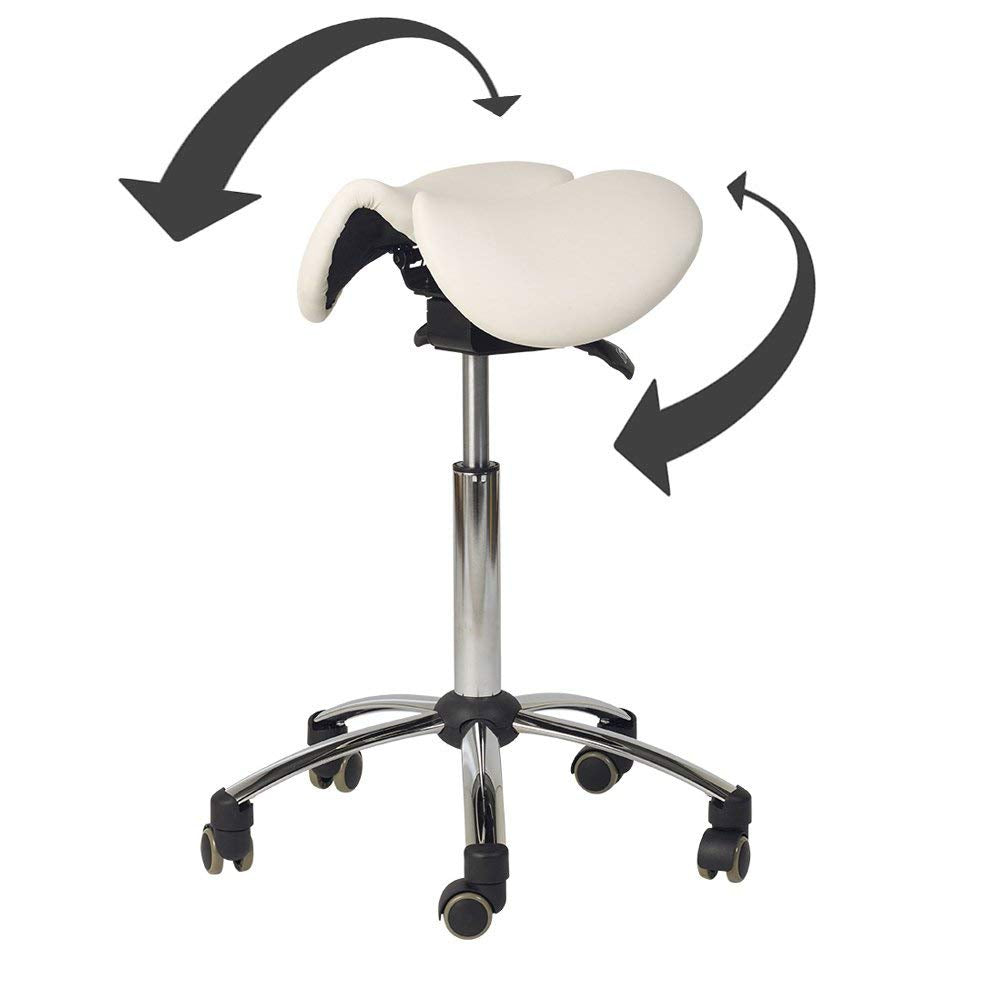 Sattelhocker mit ergonomischem Design, weiss