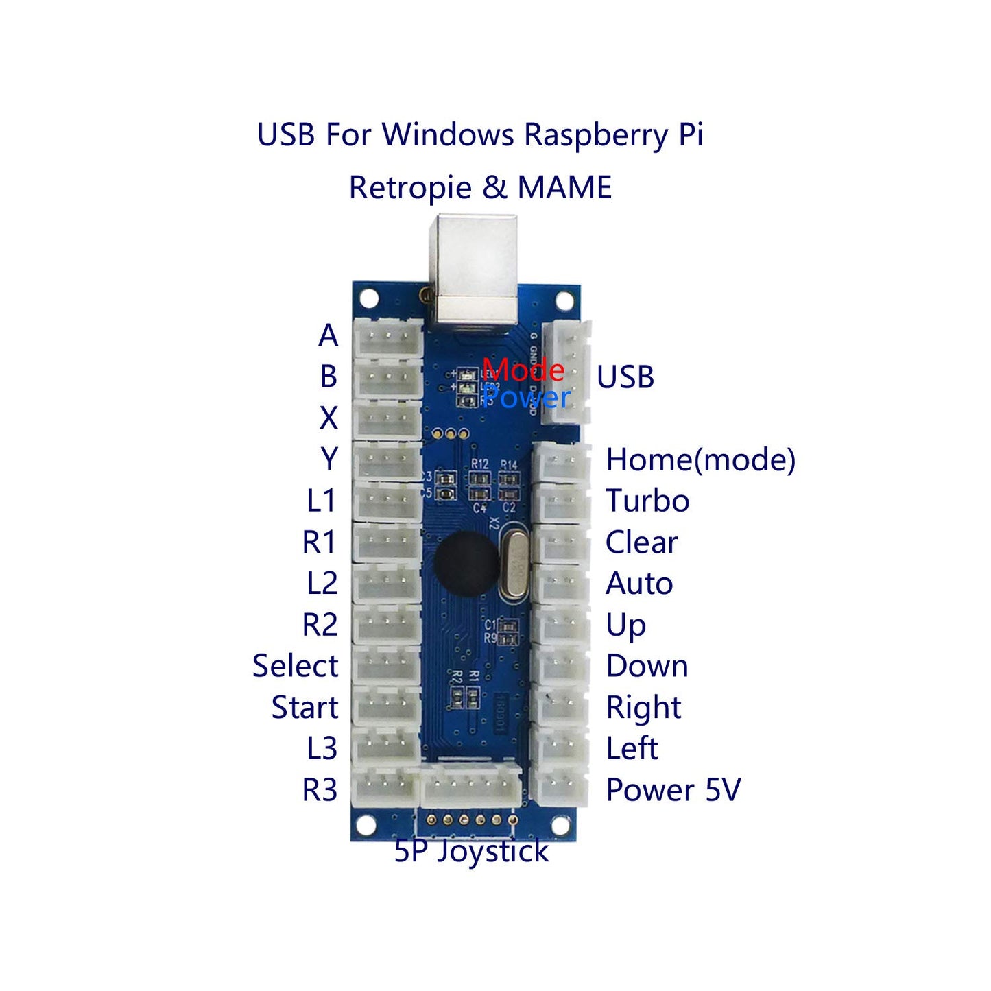 2 Player Arcade Game Stick DIY Kit für PC & Raspberry Pi