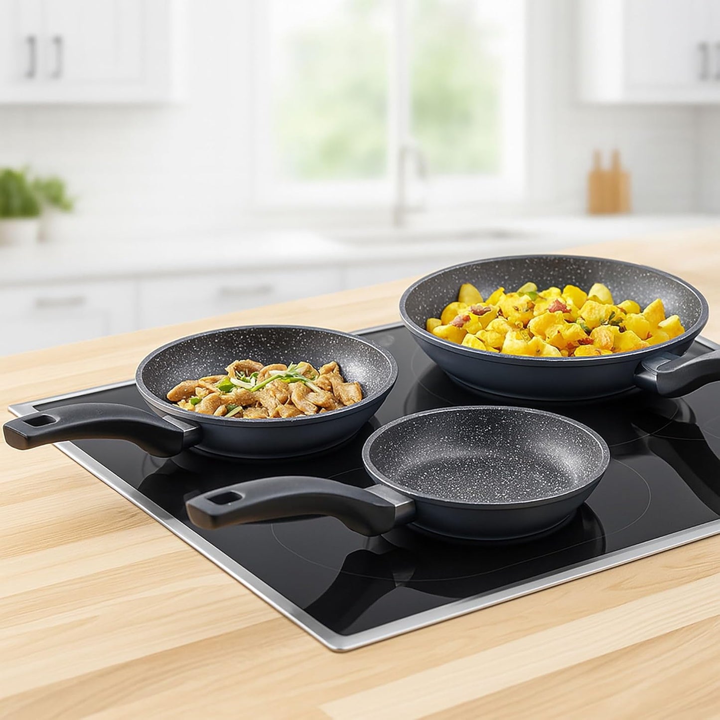 Antihaft-Pfannen-Set für Induktion (3-teilig), 3er Set (16/20/24cm)