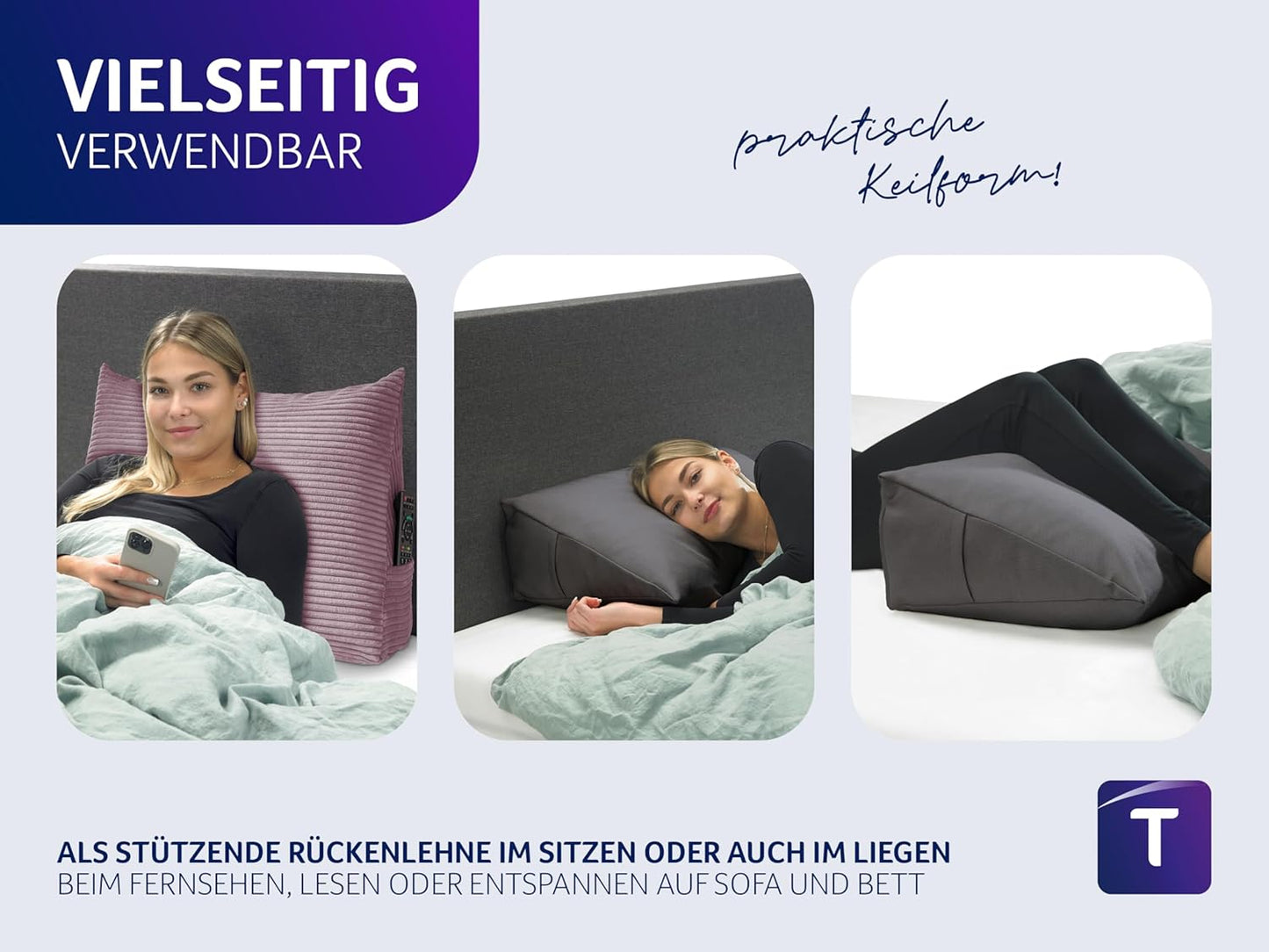 Cozy Rückenkissen, Altrosa Kord (100% Polyester)